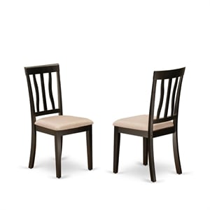 East West Furniture Antique 39&quot Wood Dining Room Chairs in Cappuccino (Set of 2)