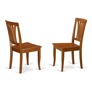 East West Furniture Avon 36&quot Wood Dining Chairs in Saddle Brown (Set of 2)