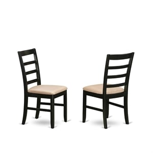 East West Furniture Parfait 38&quot Fabric Dining Chairs in Black (Set of 2)