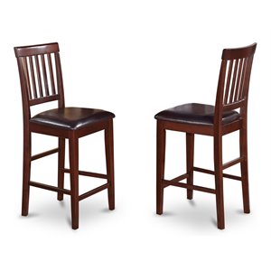 East West Furniture Vernon 42&quot Leather Counter Stools in Mahogany (Set of 2)