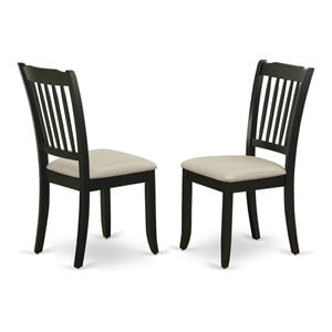 East West Furniture Danbury 38&quot Fabric Dining Chairs in Black (Set of 2)
