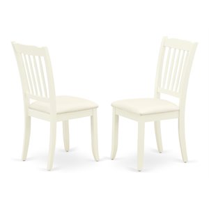 East West Furniture Danbury 38&quot Fabric Dining Chairs in Linen White (Set of 2)