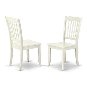East West Furniture Danbury 11&quot Wood Dining Chairs in Linen White (Set of 2)