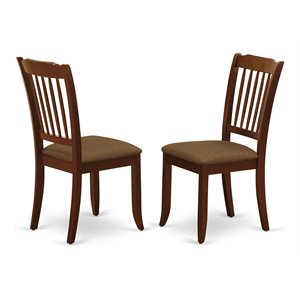 East West Furniture Danbury 38&quot Fabric Dining Chairs in Mahogany (Set of 2)