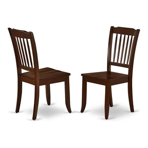 East West Furniture Danbury 11&quot Wood Dining Chairs in Mahogany (Set of 2)