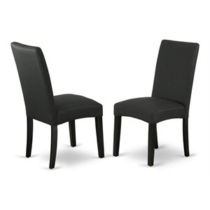 East West Furniture Driscol 39&quot Fabric Dining Chairs in Black (Set of 2)