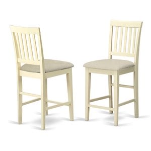 East West Furniture Vernon 42&quot Fabric Stools in Cream/Cherry (Set of 2)