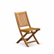 East West Furniture Wood Patio Dining Chairs in Natural Oil (Set of 2)
