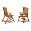 East West Furniture Celina Wood Patio Dining Chairs in Natural Oil (Set of 2)