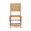 East West Furniture Cameron Wood Patio Dining Chairs in Natural Oil (Set of 2)