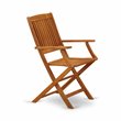East West Furniture Beasley Patio Dining Chairs in Natural Oil (Set of 2)