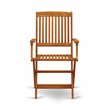 East West Furniture Beasley Patio Dining Chairs in Natural Oil (Set of 2)