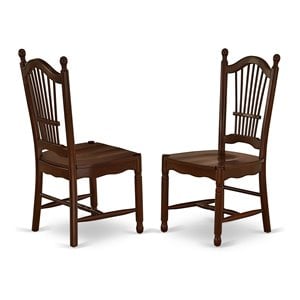 East West Furniture Dover 11&quot Wood Dining Chairs in Mahogany (Set of 2)