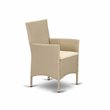 East West Furniture Valencia Metal Patio Dining Chairs in Cream (Set of 2)