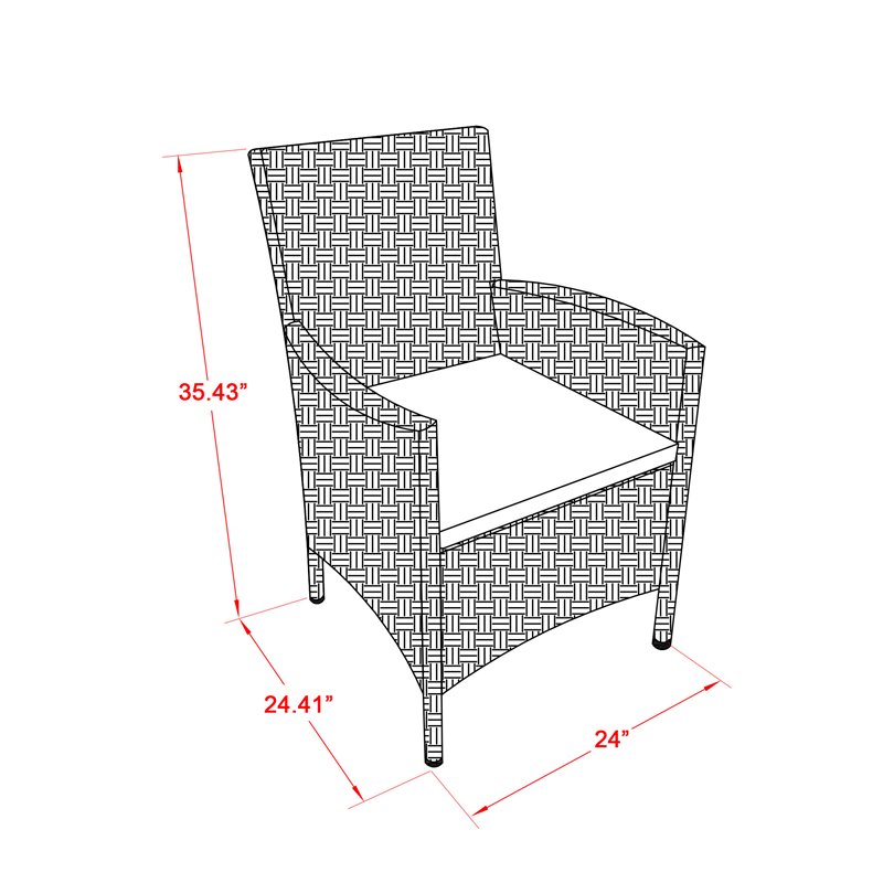 East West Furniture Valencia Metal Patio Dining Chairs in Cream (Set of 2)