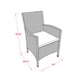 East West Furniture Valencia Metal Patio Dining Chairs in Cream (Set of 2)