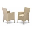 East West Furniture Valencia Metal Patio Dining Chairs in Cream (Set of 2)