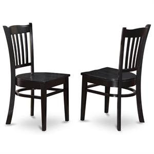 East West Furniture Groton 11&quot Wood Dining Chairs in Black (Set of 2)