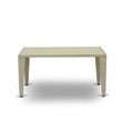 East West Furniture Gudhjem Metal and Wicker Patio Dining Table in Natural Linen