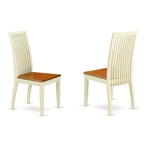 East West Furniture Ipswich Wood Dining Chairs in Cream/Cherry (Set of 2)