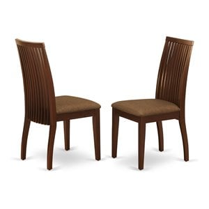 East West Furniture Ipswich Fabric Dining Chairs in Mahogany (Set of 2)