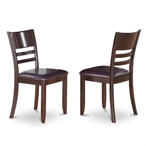 East West Furniture Lynfield 37&quot Leather Dining Chairs in Cappuccino (Set of 2)
