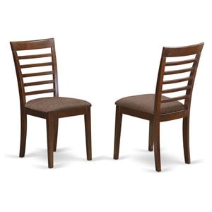 East West Furniture Milan 38&quot Fabric Dining Chairs in Mahogany (Set of 2)