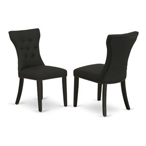 East West Furniture Gallitin 41&quot Fabric Dining Chairs in Black (Set of 2)
