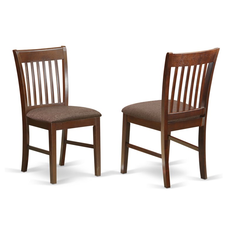 East West Furniture Norfol 35 Fabric, Mahogany Fabric Dining Chairs