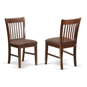 East West Furniture Norfol 35&quot Fabric Dining Chairs in Mahogany (Set of 2)
