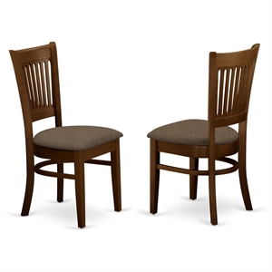 East West Furniture Vancouver 37&quot Fabric Dining Chairs in Espresso (Set of 2)