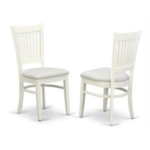 East West Furniture Vancouver 37&quot Fabric Dining Chairs in White (Set of 2)