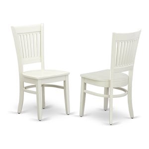 East West Furniture Vancouver 12&quot Wood Dining Chairs in White (Set of 2)
