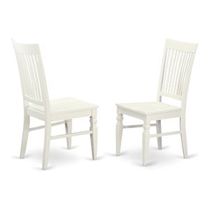East West Furniture Weston 10&quot Wood Dining Chairs in Linen White (Set of 2)