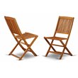 East West Furniture Cameron Patio Dining Chairs in Natural Oil (Set of 2)