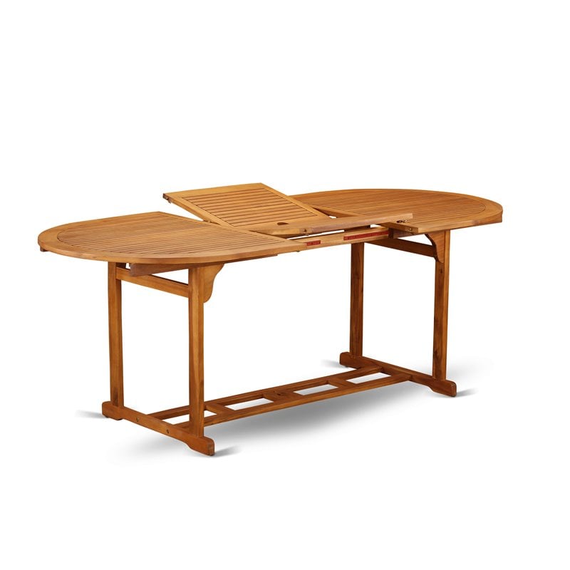 East West Furniture Beasley Wood Patio Dining Table in Natural Oil