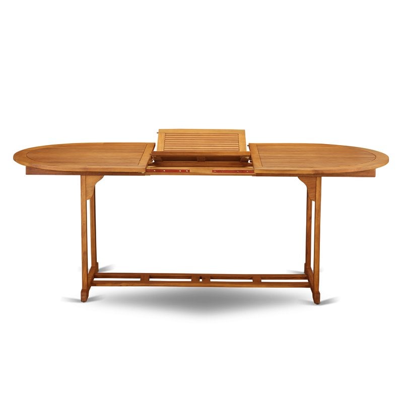 East West Furniture Beasley Wood Patio Dining Table in Natural Oil