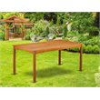 East West Furniture Cameron Rectangular Wood Patio Dining Table in Natural Oil