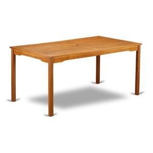 East West Furniture Cameron Rectangular Wood Patio Dining Table in Natural Oil