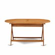 East West Furniture Diboll Oval Wood Patio Dining Table in Natural Oil