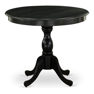 east west furniture antique wood dining table with pedestal legs in black