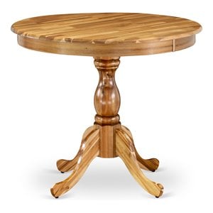East West Furniture Antique Wood Dining Table with Pedestal Legs in Natural