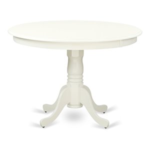 East West Furniture Hartland Round Wood Dining Table in Linen White