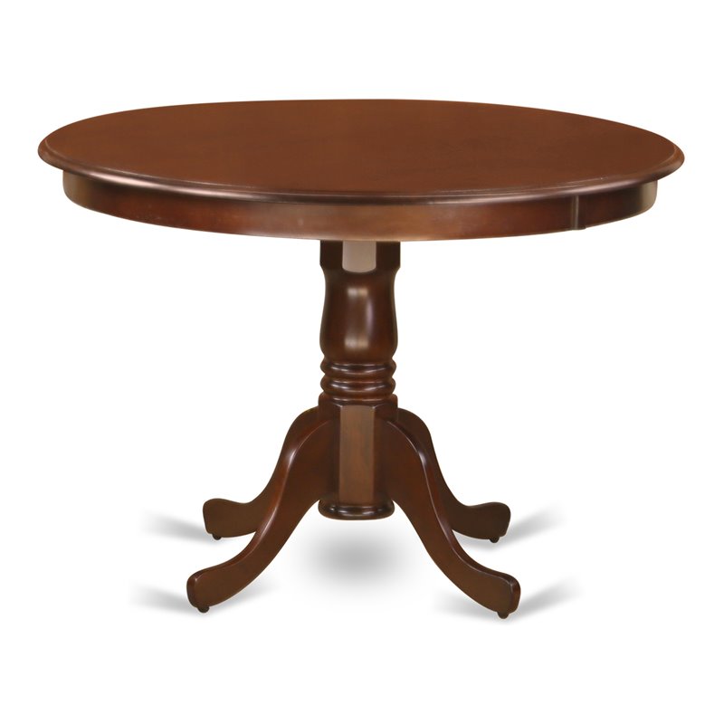 East West Furniture Hartland Round Wood Dining Table in Mahogany