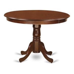 east west furniture hartland round wood dining table in mahogany