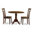 East West Furniture Dublin Dining Table & Ladder Back Chairs in Mahogany