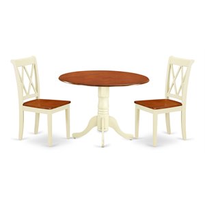 East West Furniture Dublin Dining Set with X-back Chairs in Cream/Cherry