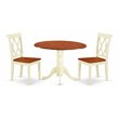 East West Furniture Dublin Dining Set with X-back Chairs in Cream/Cherry