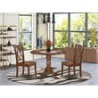 East West Furniture Dublin Dining Set with X-back Chairs in Mahogany