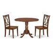East West Furniture Dublin Dining Set with X-back Chairs in Mahogany